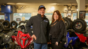 Florence Motorsports owner inside their business.